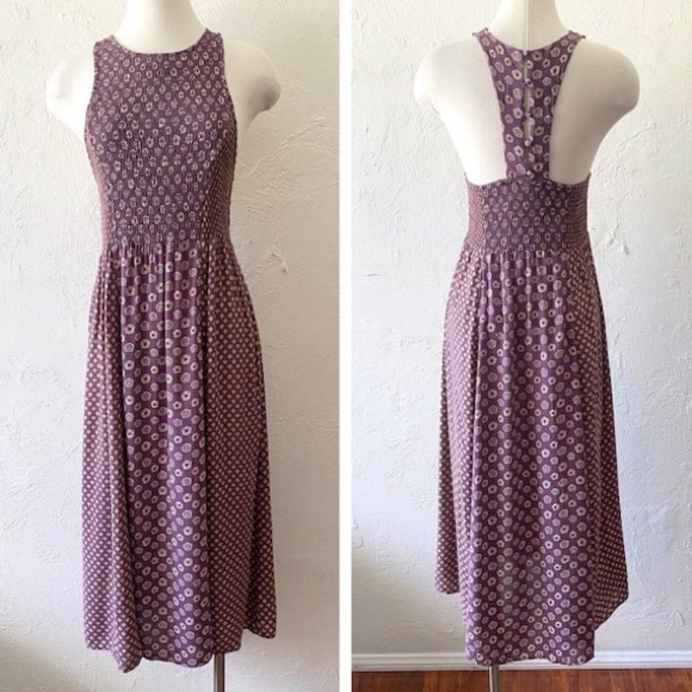 Contrast print midi dress